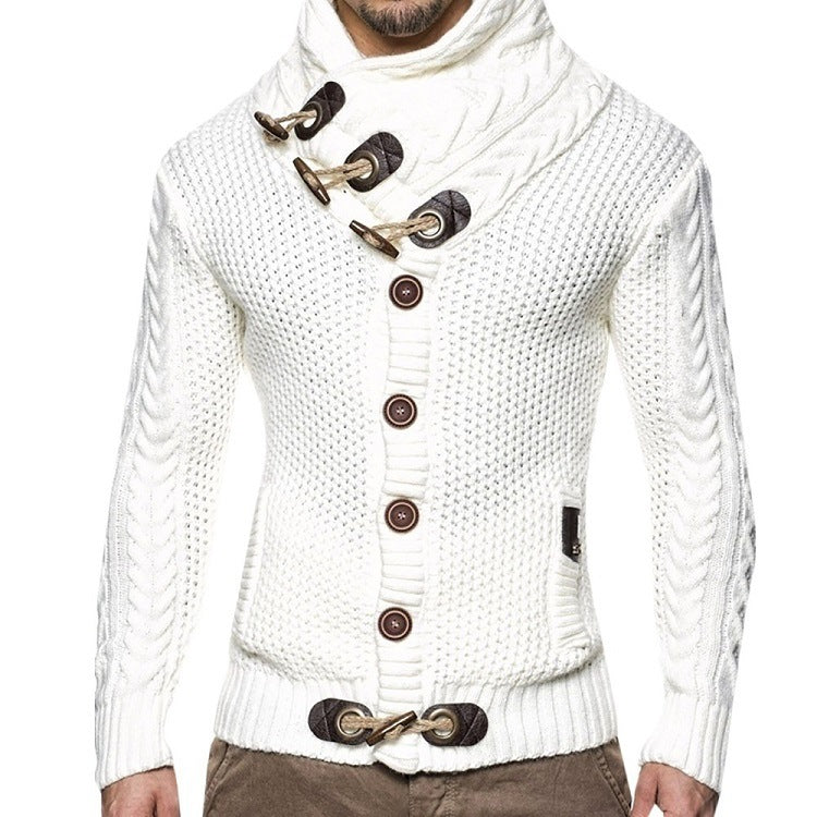 Herren Strickjacke mit asymmetrischem Kragen Heidi-Mode