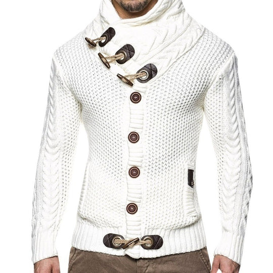 Herren Strickjacke mit asymmetrischem Kragen Heidi-Mode