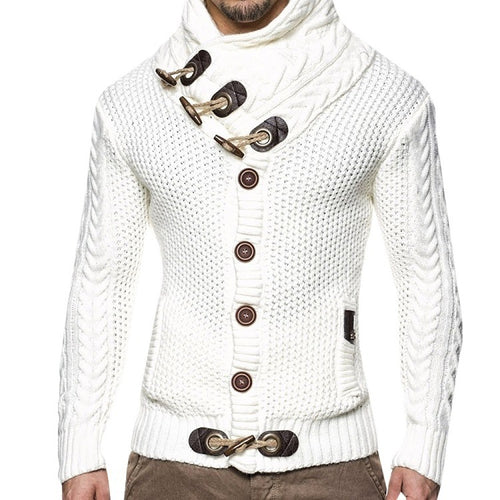 Herren Strickjacke mit asymmetrischem Kragen Heidi-Mode