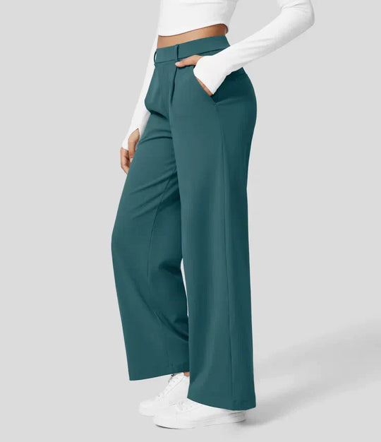 Heidi-Mode | Damen Stretch Hoch Taille Gerade Bein Hose