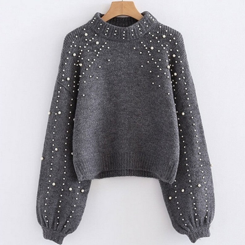 Damen modischer Pullover mit schimmernden Akzenten und lässigem Schnitt Heidi-Mode