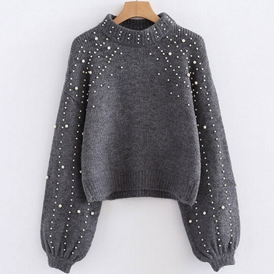 Damen modischer Pullover mit schimmernden Akzenten und lässigem Schnitt Heidi-Mode