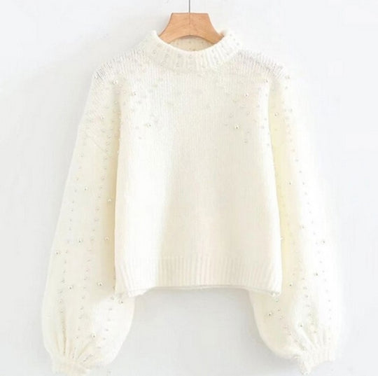 Damen modischer Pullover mit schimmernden Akzenten und lässigem Schnitt Heidi-Mode
