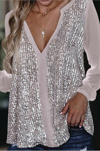 Heidi-Mode | Lange Arm Glitter Bluse