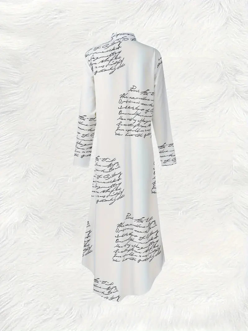 Heidi-Mode | Moderne Farbige Maxi-Bluse mit Buchdruck-Print Leichtes Sommeroutfit mit Knopfverschluss
