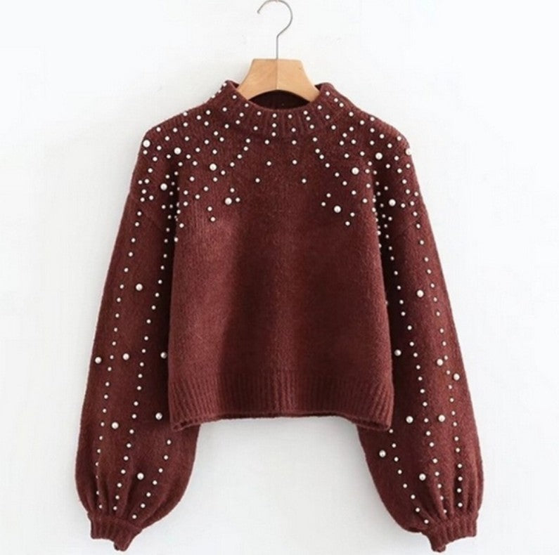 Damen modischer Pullover mit schimmernden Akzenten und lässigem Schnitt Heidi-Mode
