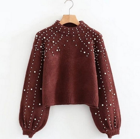 Damen modischer Pullover mit schimmernden Akzenten und lässigem Schnitt Heidi-Mode