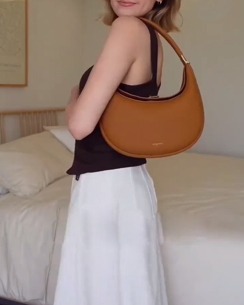 Heidi-Mode | Einfarbig Eleganter Halbmondförmiger Schultertasche