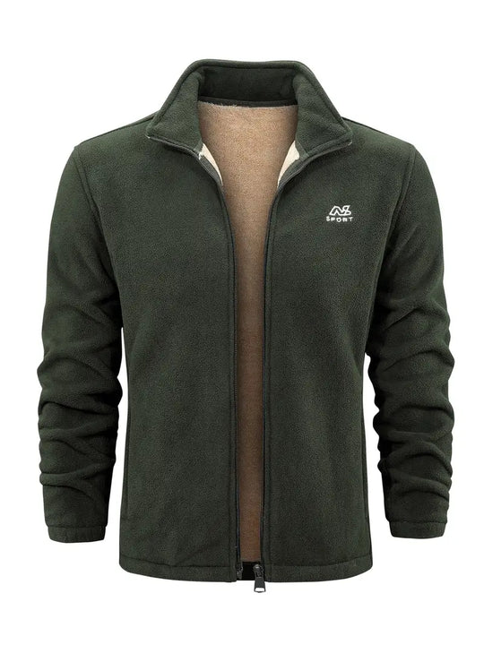Heidi-Mode - Herren Warme Fleecejacke mit Stehkragen - Komfortable Reißverschlussjacke für Herbst und Winter