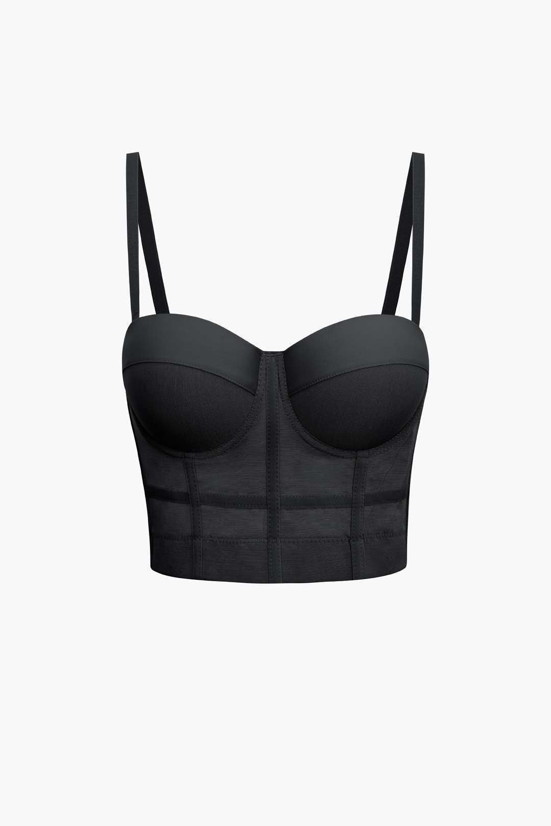 Bustier-Oberteil aus Netzstoff mit Bügeln