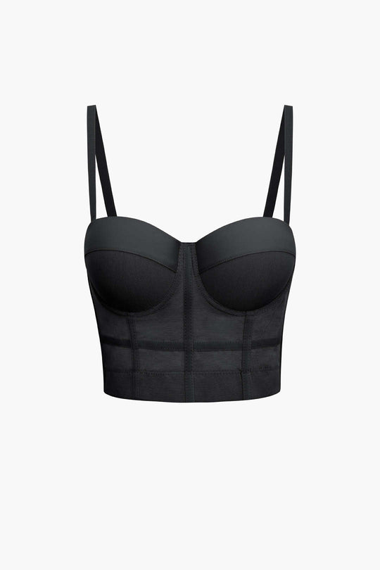 Bustier-Oberteil aus Netzstoff mit Bügeln