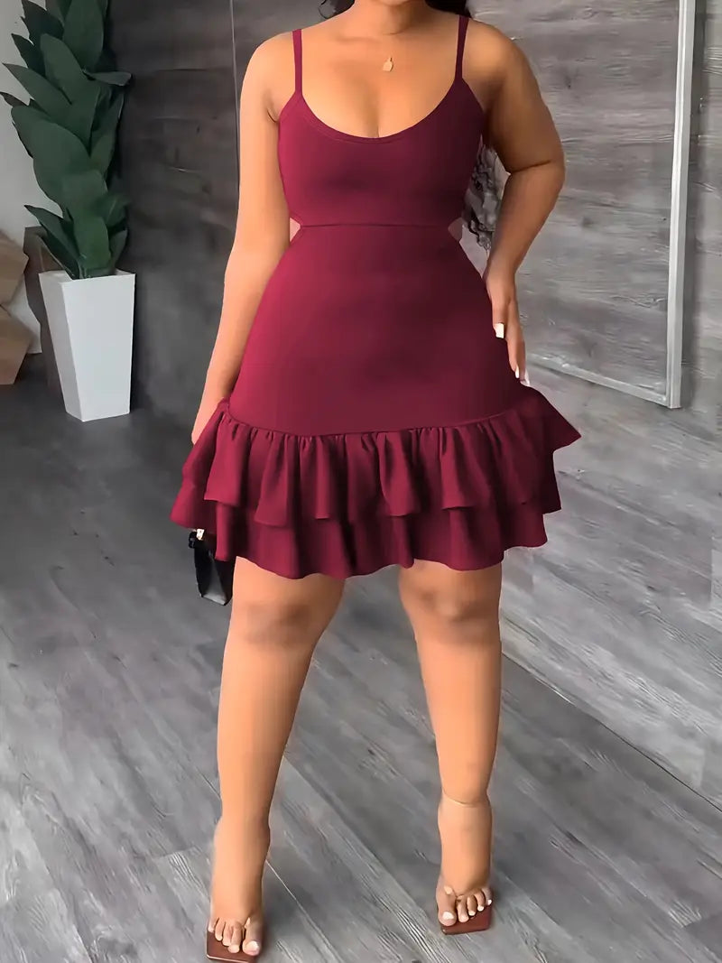 Heidi-Mode | Leichte Sommerkleid mit Geschichteten Rüschen und Ausschnitt