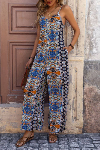 Ethic Print V-Ausschnitt Cami Jumpsuit