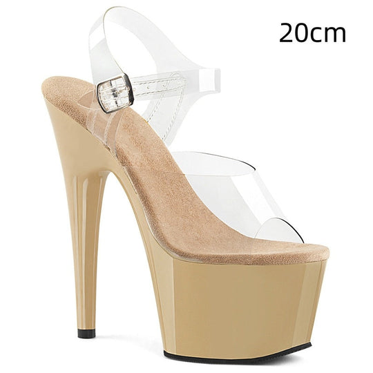 Heidi-Mode | 17Cm Stiletto-Absatz Pole Dance Schuhe Schnalle Peep Toe Sandalen Wasserdichte Plattform Nacht Show Catwalk Show High Heels