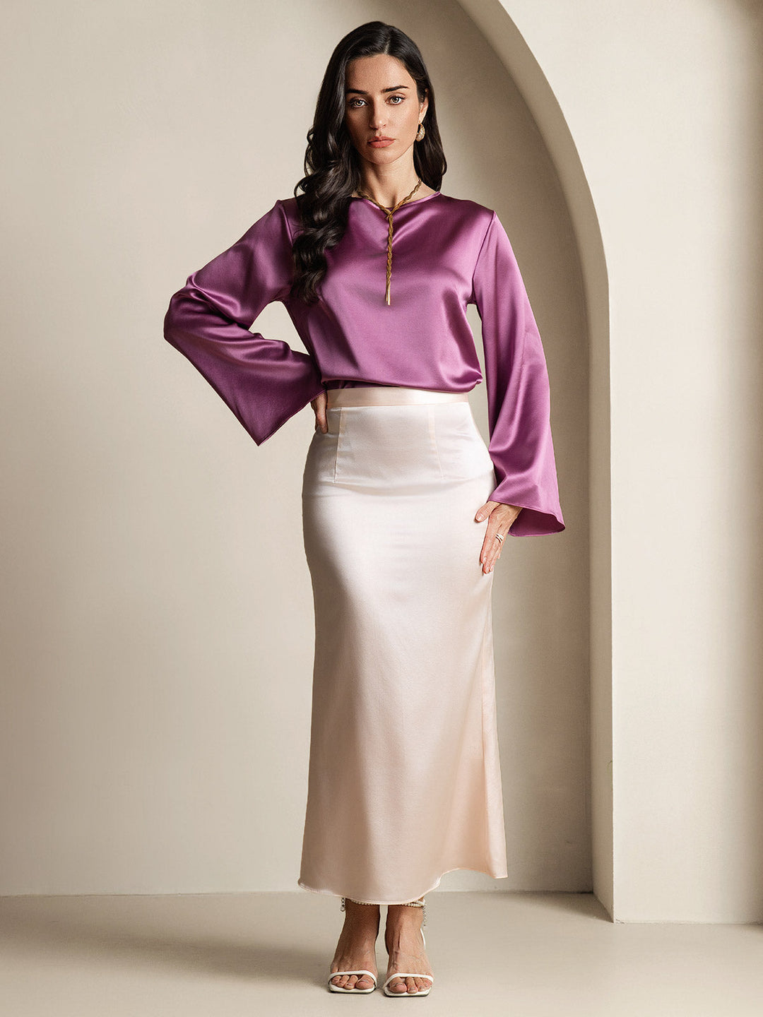 Heidi-Mode | Seiden Langarm Bluse