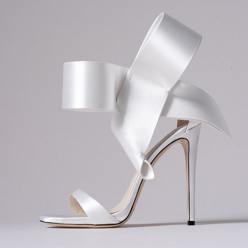 Heidi-Mode | Sommer Übergröße Schleife Knöchelriemen High Heels Sandalen für Frauen