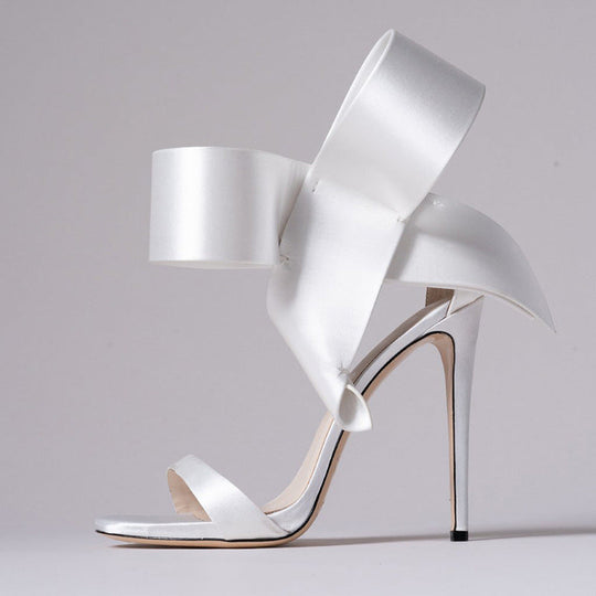 Heidi-Mode | Sommer Übergröße Schleife Knöchelriemen High Heels Sandalen für Frauen