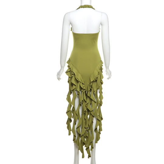 Heidi Mode | Sexy Ausschnitt unregelmäßig schlankes Kleid