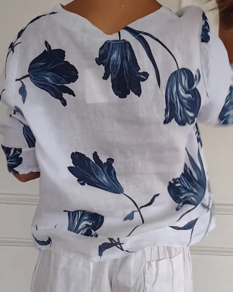 Heidi-Mode | Blumenoberteil aus Baumwollmischungen