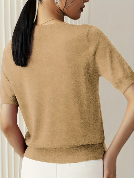 Heidi-Mode | Lässiger Pullover mit Kurzen Ärmeln für Frühling und Sommer