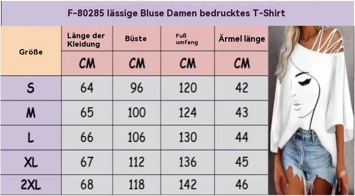 Heidi Mode | Spleißen lockeres lässiges Print-T-Shirt