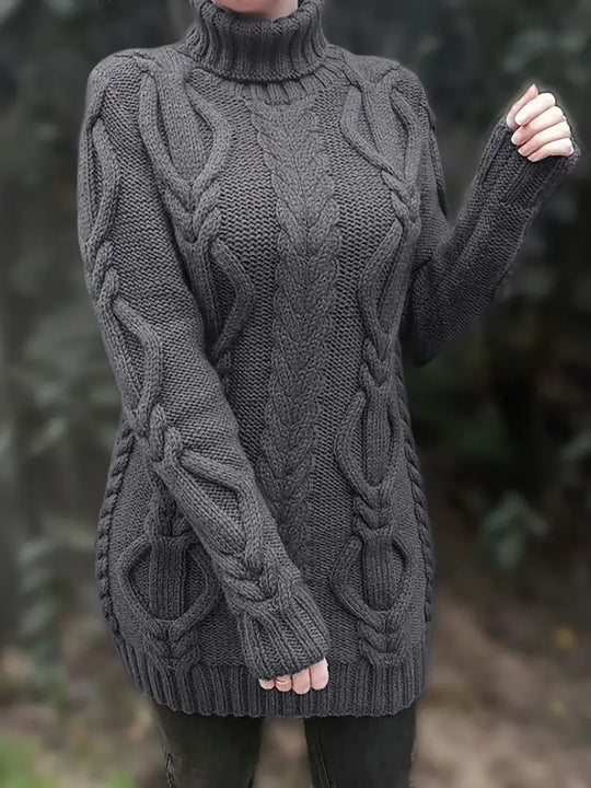 Heidi-Mode | Rollkragenpullover mit Kabelstrick