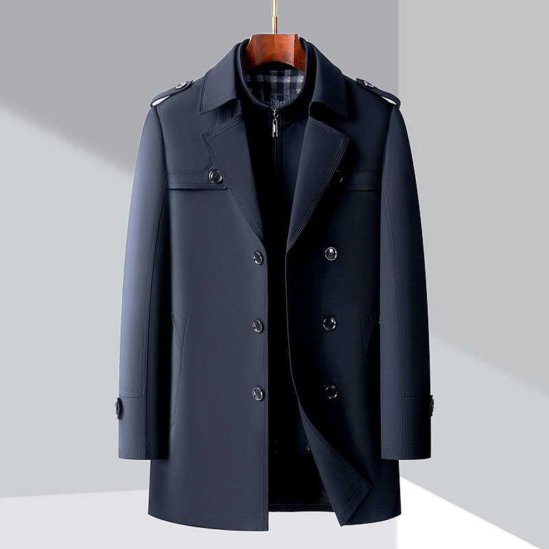 Heidi-Mode | Herren Doppelreiher Trenchcoat
