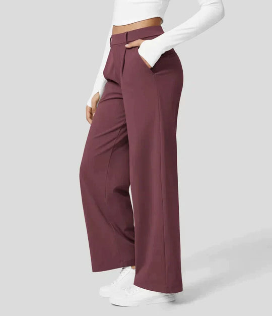 Heidi-Mode | Damen Stretch Hoch Taille Gerade Bein Hose