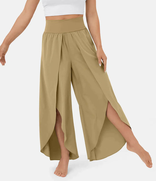 Heidi-Mode | Damen Hose Super Bequeme, Luftige und Elegante Schlaghose mit Integrierten Shorts