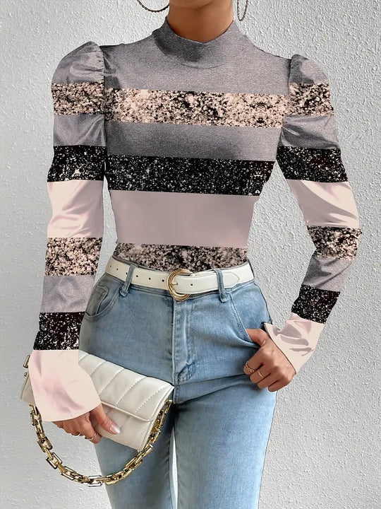 Heidi-Mode | Satinbluse mit Puffärmeln
