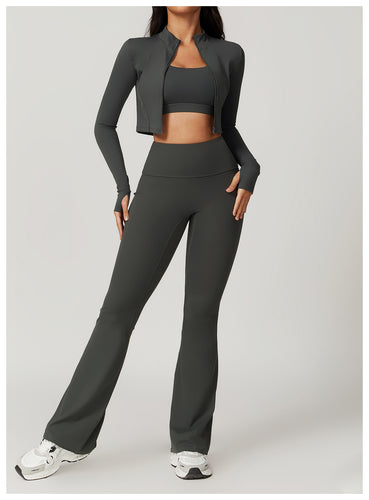Heidi Mode | Stylische Fitness Hohe Taille Flare Yoga-Hose