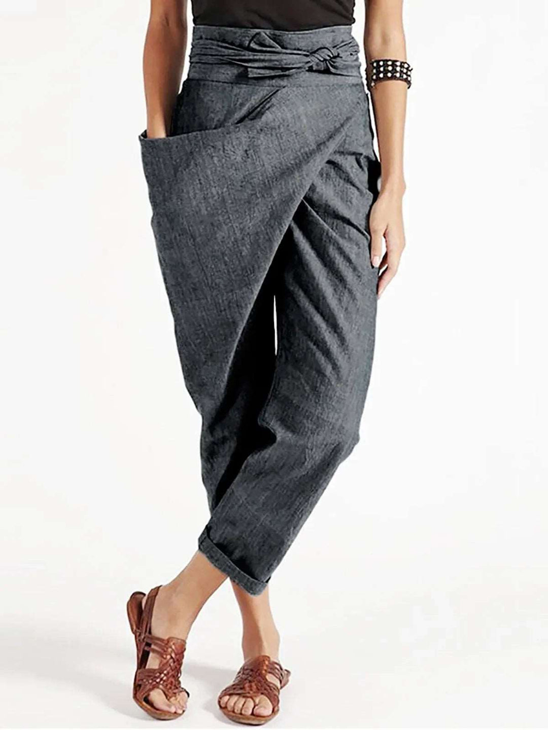 Heidi-Mode | High-Waist Wickel Bequeme Hose
