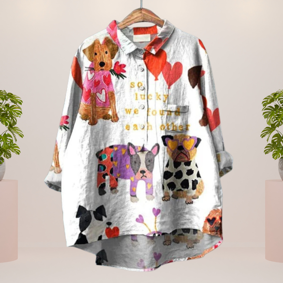 Heidi-Mode | Exklusives Damenhemd mit Kunstdruck