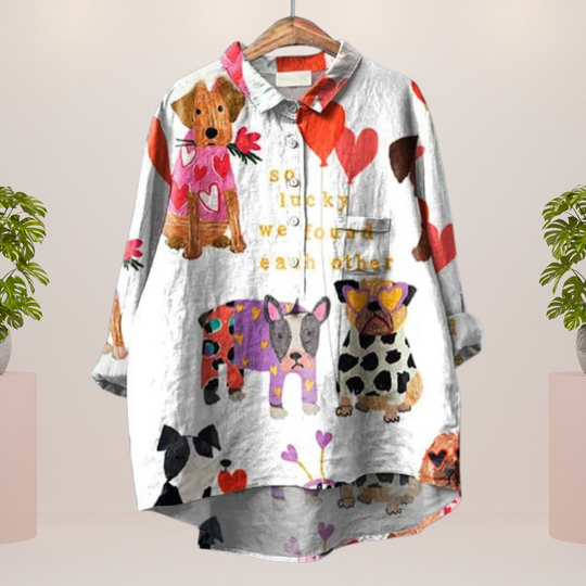 Heidi-Mode | Exklusives Damenhemd mit Kunstdruck