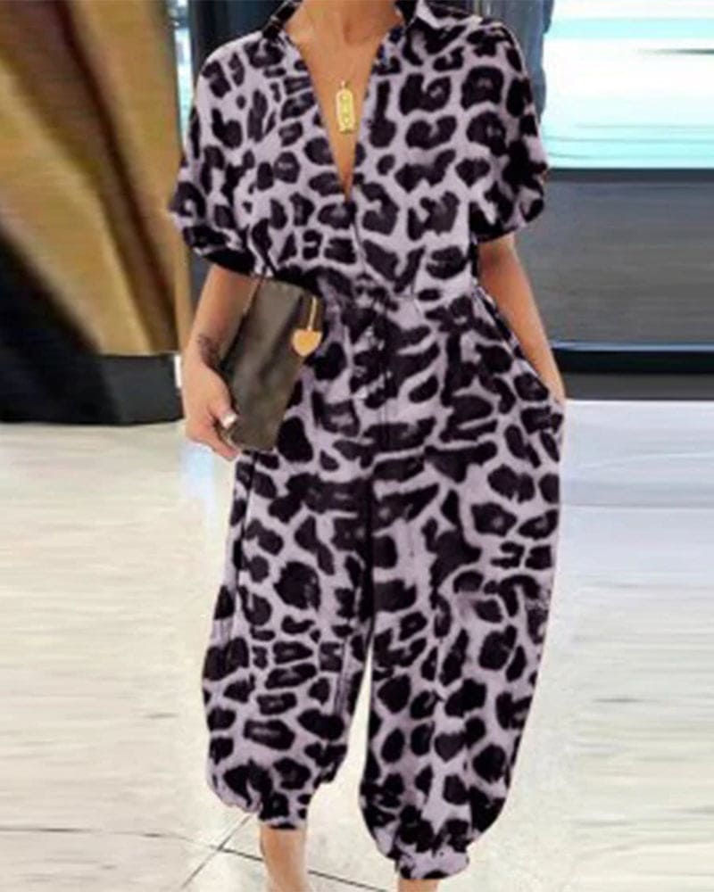 Heidi-Mode | Weinlese Mehrfarbiger Jumpsuit