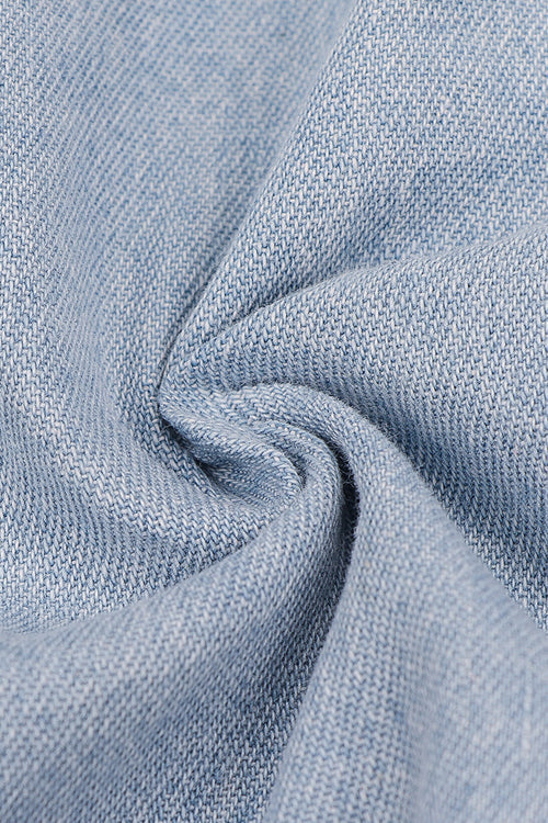 Heidi-Mode | Trending Zur Spitze Zip Kurzarm Denim Mini Kleid
