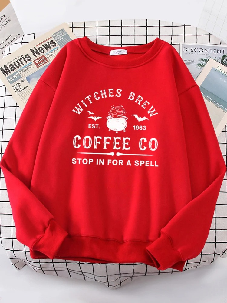 Heidi-Mode | Lustiges Sweatshirt mit "witches Brew Coffee Co" Print Damen Pullover