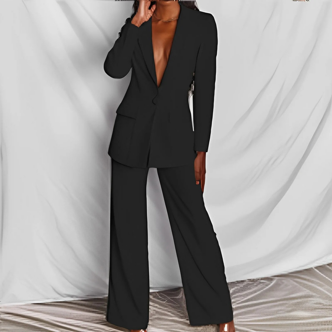 Heidi-Mode | Langärmeliges Blazer Hosen Set Für Frauen