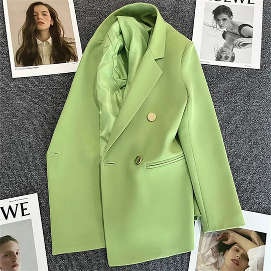 Lange Damen Blazer Mit Knopfverschluss