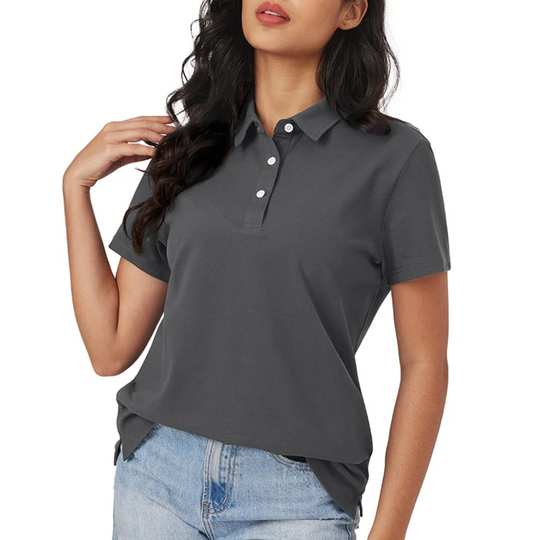 Heidi-Mode | Blaue Seide Atmungsaktiv Leichtgewicht Damen Polo