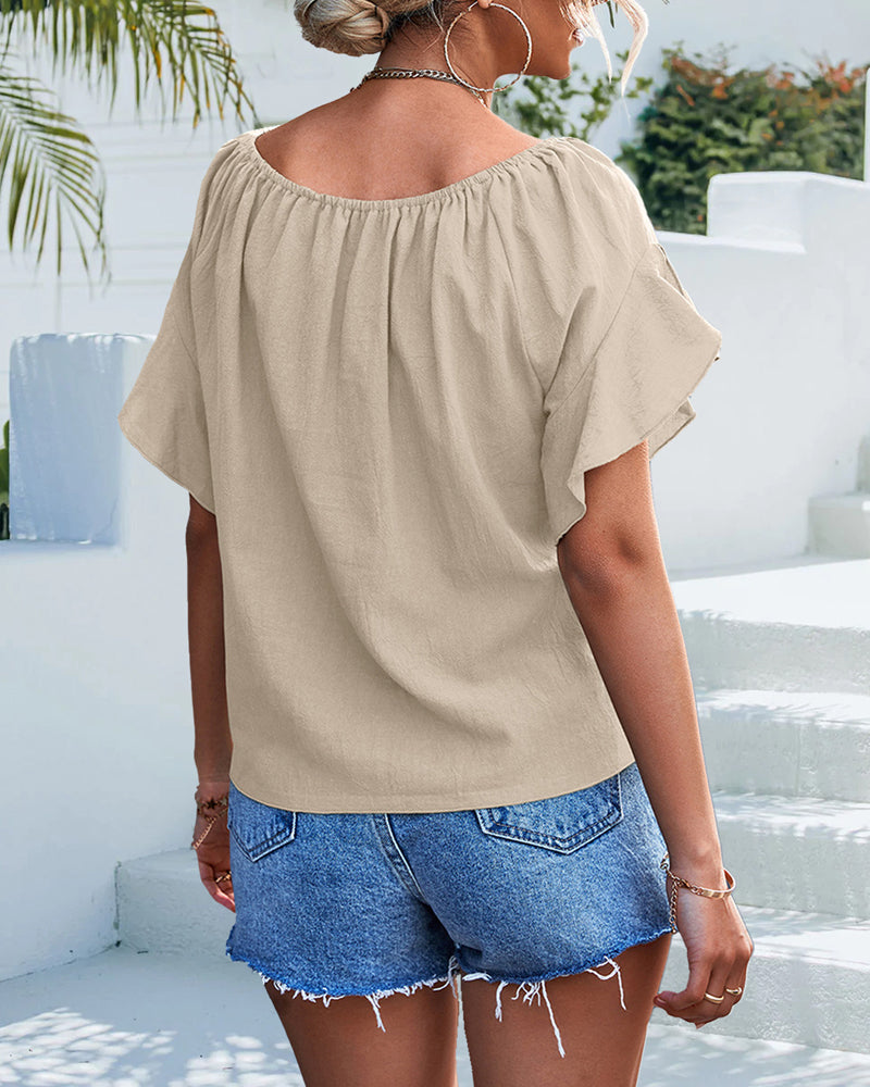 Heidi - Moderne bluse med rund hals