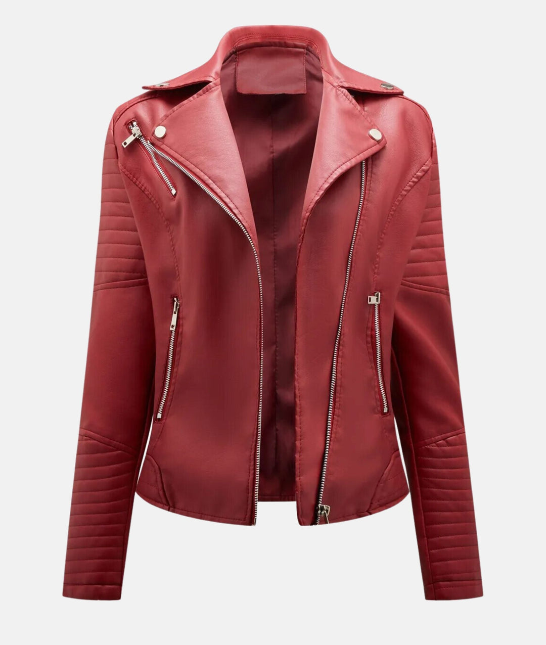 Heidi-Mode | Damen Lederjacke Ohne Kapuze Stilvolle Bikerjacke