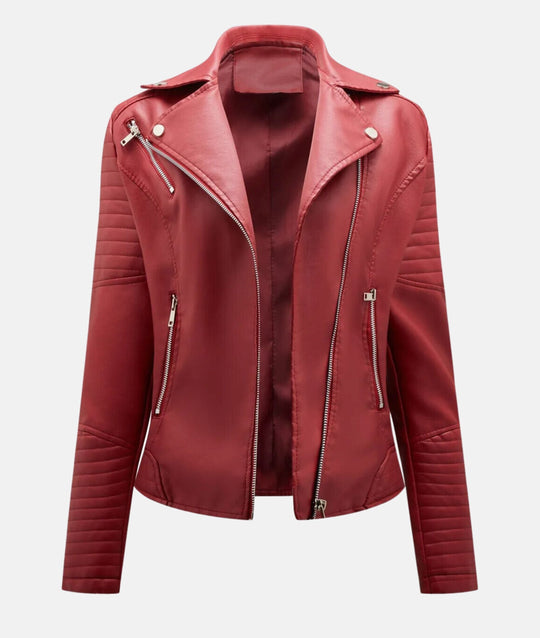 Heidi-Mode | Damen Lederjacke Ohne Kapuze Stilvolle Bikerjacke