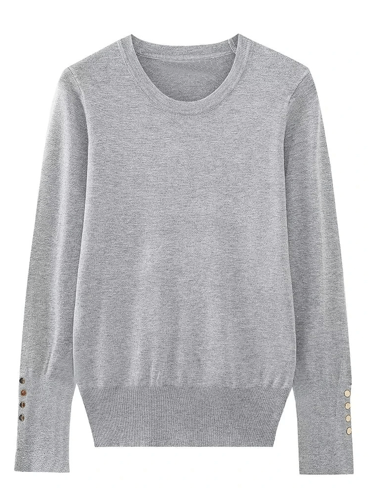 Heidi-Mode | Damenpullover mit Knopfdetail