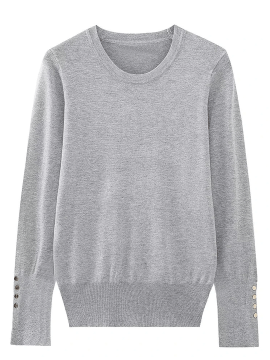 Heidi-Mode | Damenpullover mit Knopfdetail