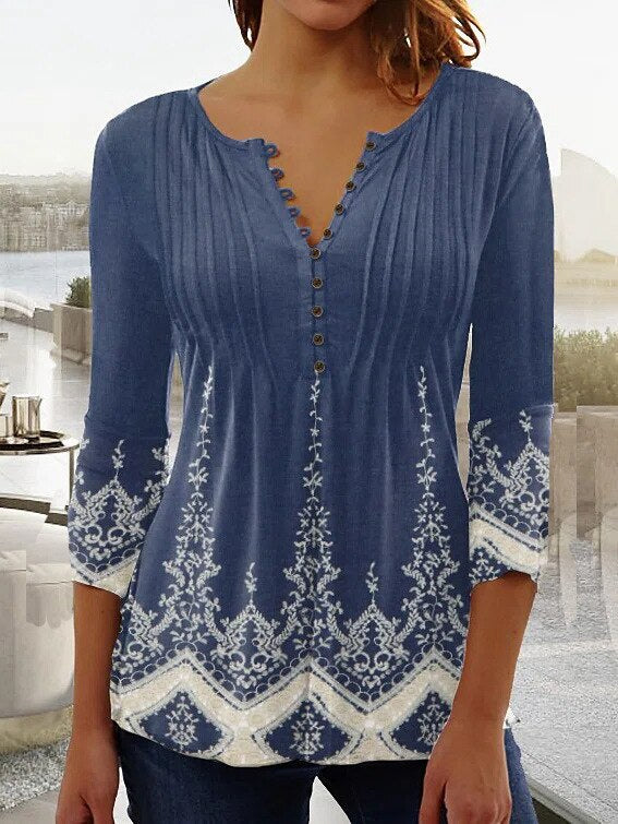 Heidi - Hochwertige Bluse mit tollem Muster