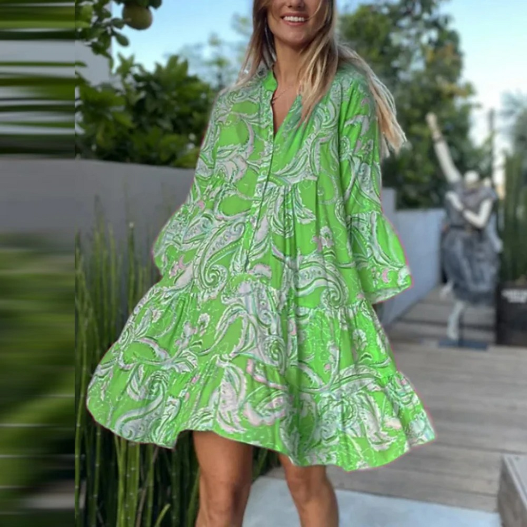 lichte strandjurk met bloemenprint