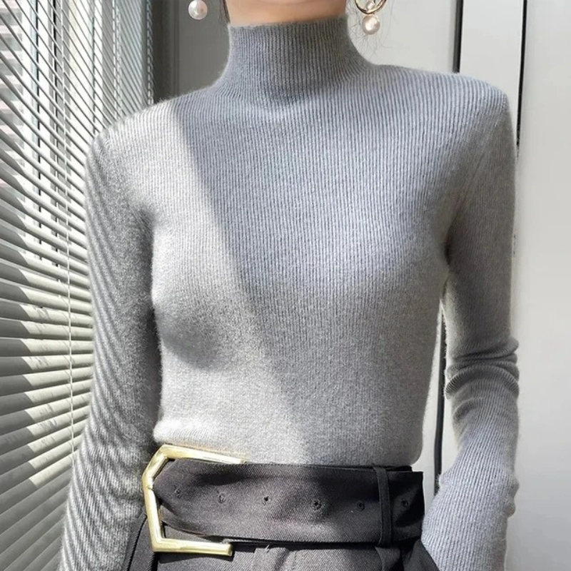Heidi-Mode | Damen Rollkragenpullover Gerippter Strick Weich und Elegant Rollkragenpullover Damen