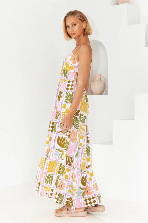Heidi-Mode | Living Is Easy Ärmelloses Gedrucktes Maxikleid