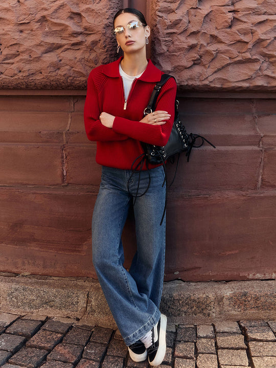 Heidi Mode | Eleganter Winter Polo Kragen Pullover